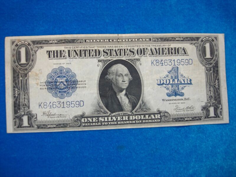 1923 US $1 Silver Certificate Large Size - Speelman/White - Horse Blanket Note