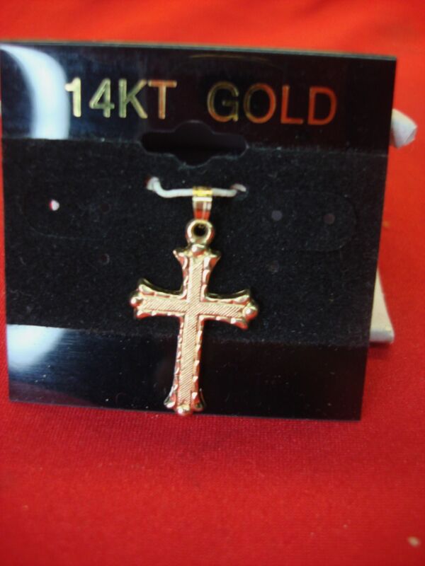 Vintage-Style 14K Yellow Gold Cross Pendant