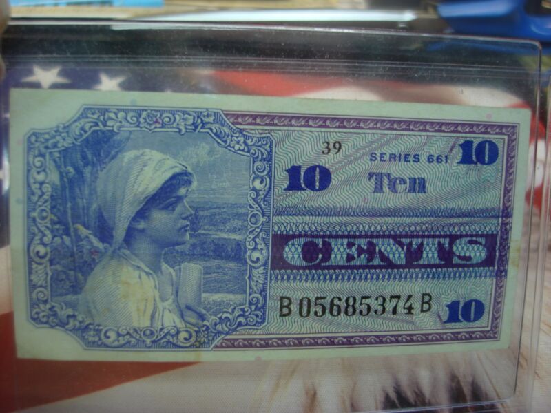 Series 661 (1968-1969) US $0.10 Military Payment Certificate - Excellent Circulated Condition