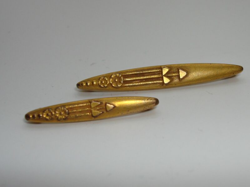 Antique Art Nouveau gold-washed beauty pins