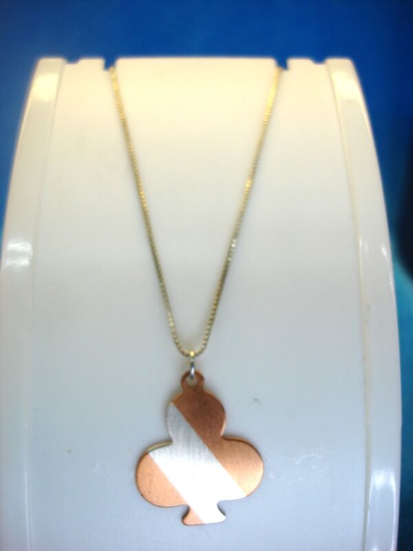Sterling Silver & Copper Club Pendant Necklace