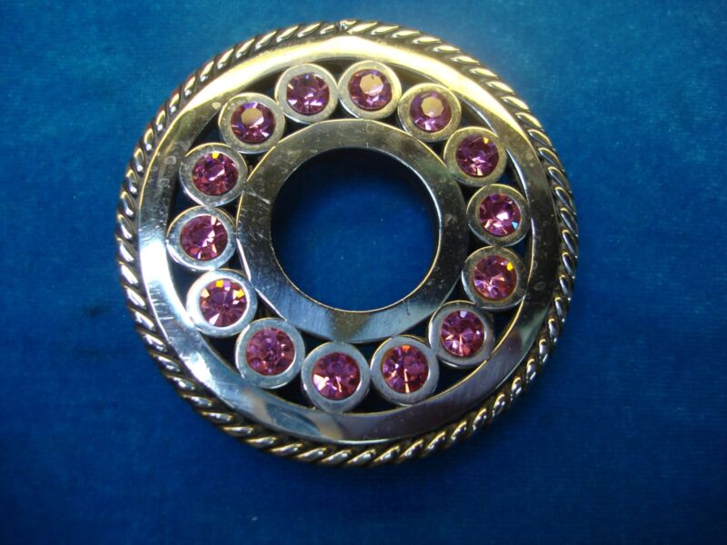 Artisan crafted pink glass western buckle