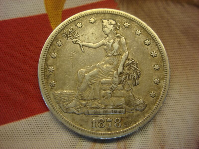 1878 S Trade Dollar in natural condition from the San Francisco Mint