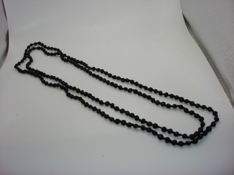 Antique Victorian Black Bead Necklace