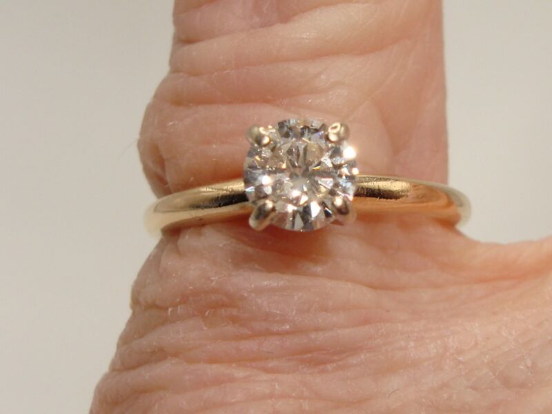 14K Gold Diamond Engagement Ring (Size 6)