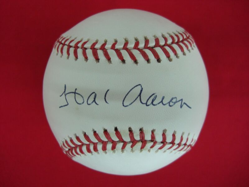 Hank Aaron Autographed Baseball with Score Board Inc. Certificate of Authenticity