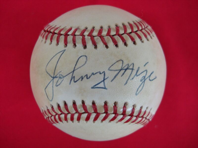 Johnny Mize autographed baseball, Hall of Fame first baseman, PSA/DNA certified