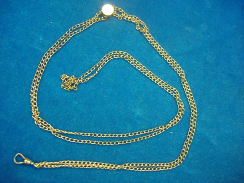 Vintage gold-filled pocket watch chain with slide