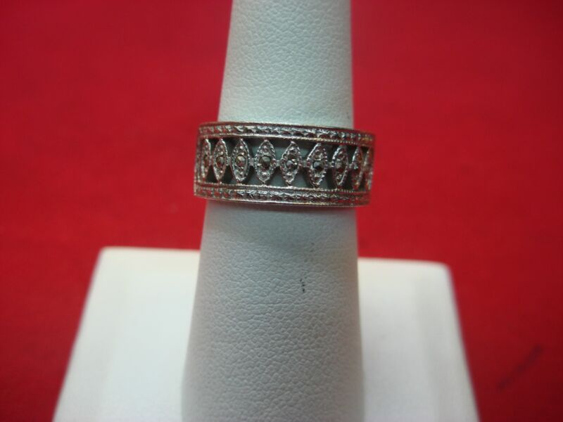Vintage B.K. sterling silver ring with marcasites, size 7