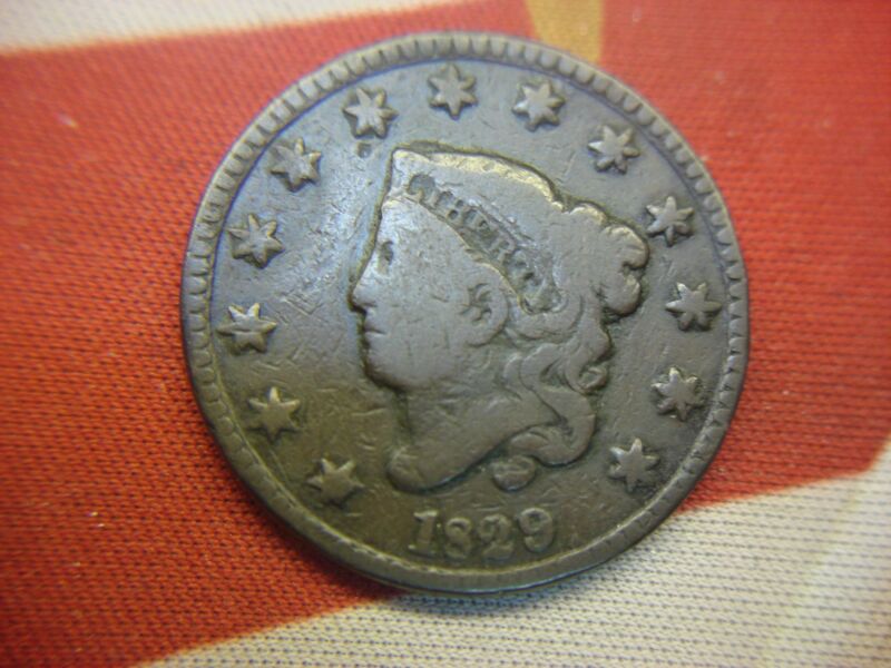 1829 Coronet Large Cent - Medium Letters, Nice Circulated Coin