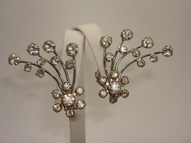 Vintage rhinestone clip-on earrings