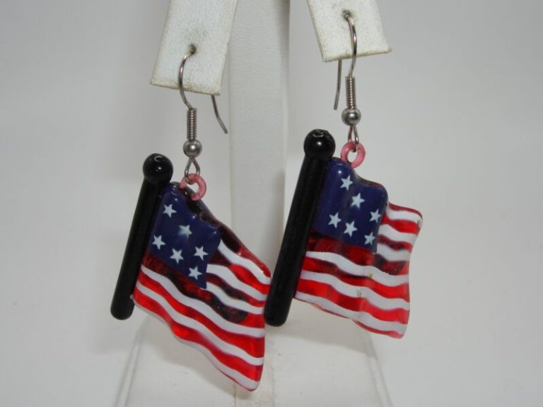 Illuminated US Flag Earrings