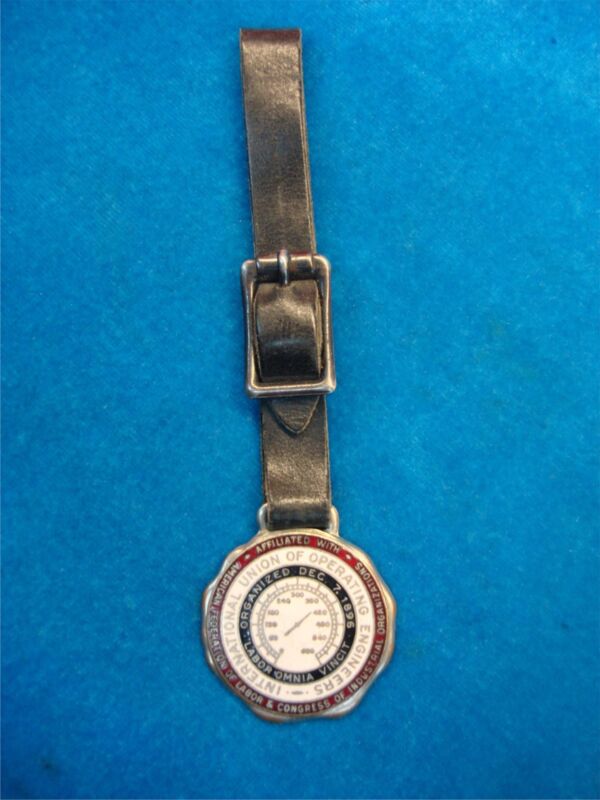 Vintage AFL-CIO Operating Engineers Fob with Leather Strap