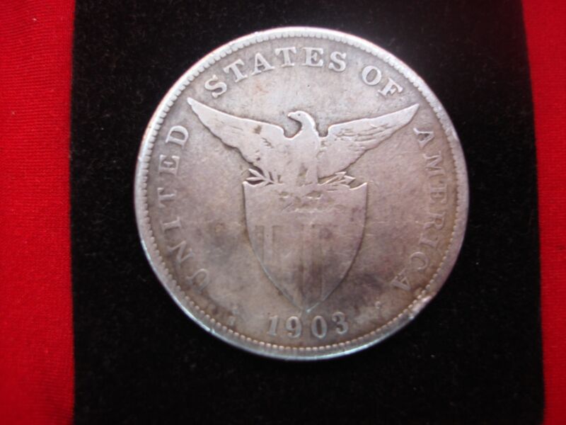 1903 S Philippines One Peso Silver Coin