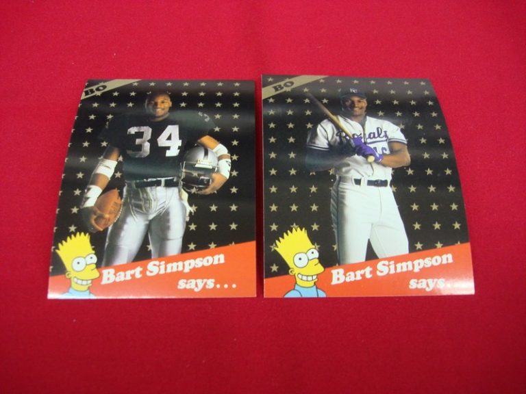 Bo Jackson / Bart Simpson 2-card set from Bart's Superstars Series 1