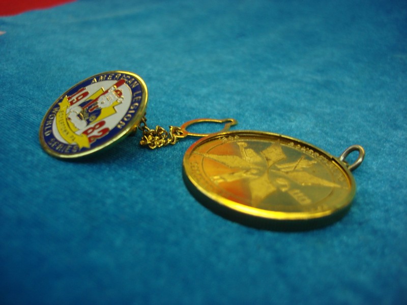 Vintage Boyertown PA memorabilia set including a 1982 Legion World Series tie tack and a 1966 Centennial pendant