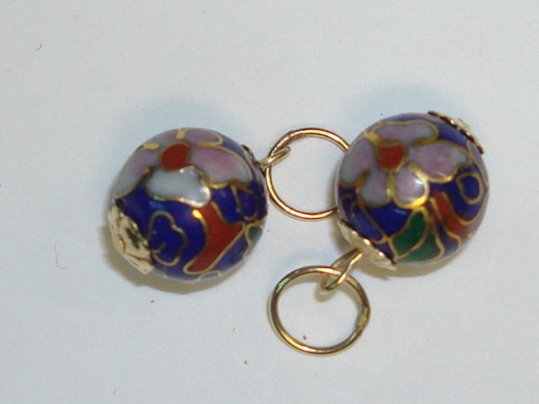 Vintage cloisonne gold-filled floral earrings enhancements