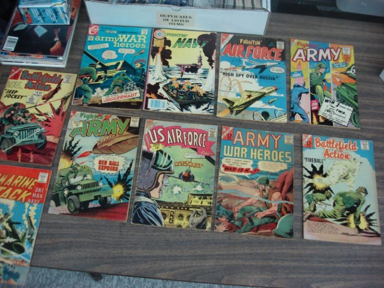 Vintage Charlton Comics Lot of 10, featuring U.S. Military themes from the 1960s