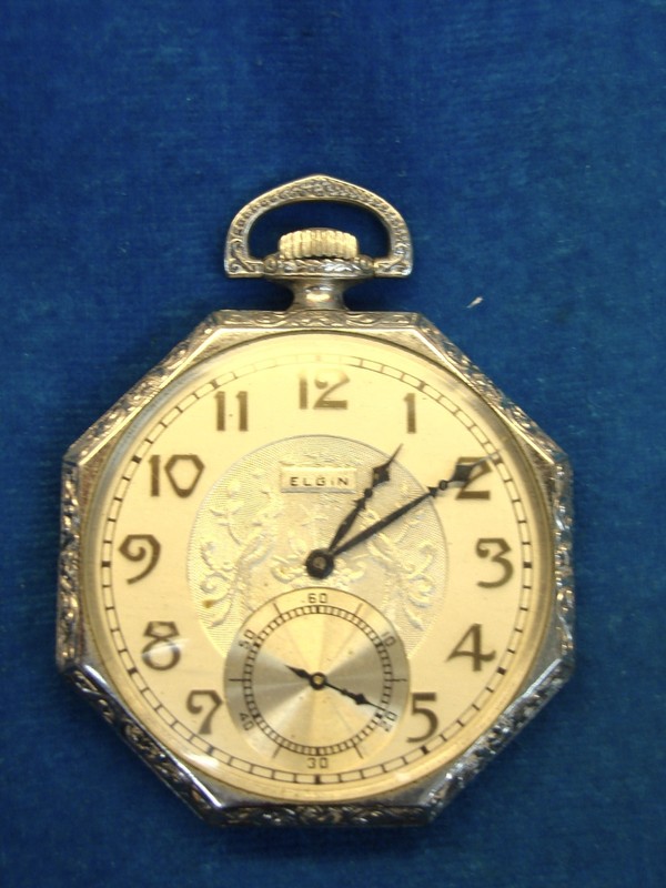 Vintage Elgin Art Deco Pocket Watch - Grade 303, Size 12s, 7 Jewel Movement