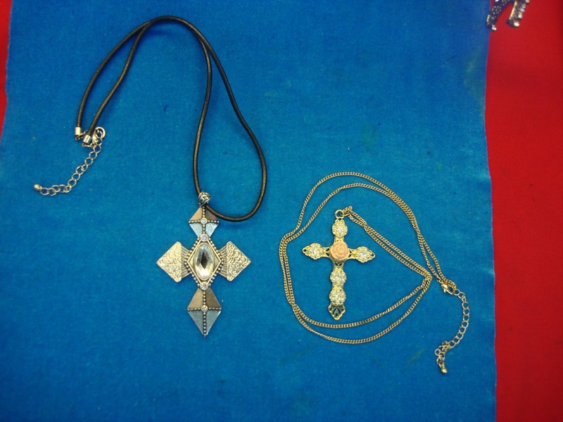 24 Vintage Cross Pendants & Necklaces - Unique Estate Collection
