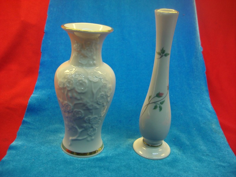 Lenox flower vase set, bud vase and tall vase, excellent condition
