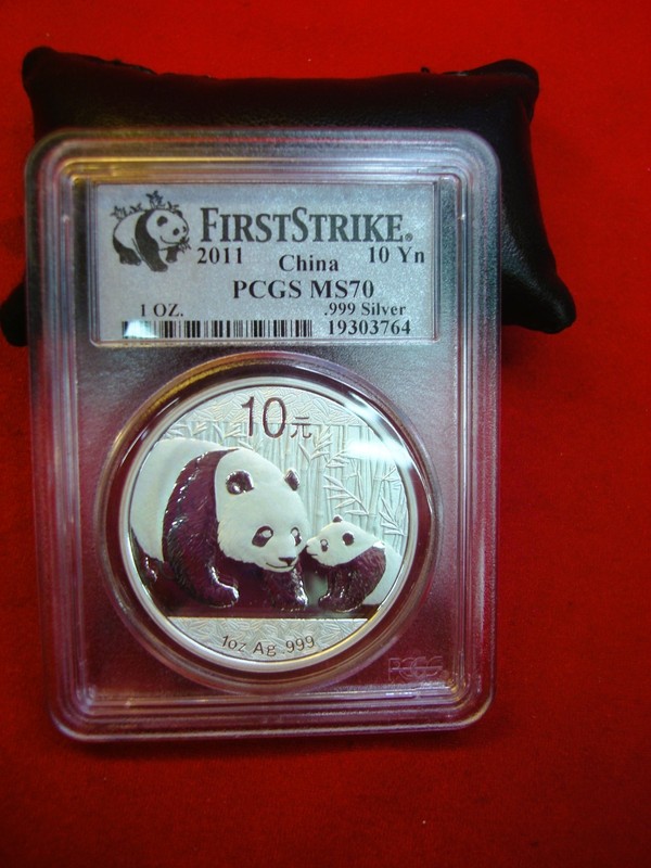 2011 China Panda 1 Oz Silver Coin - PCGS MS70 First Strike