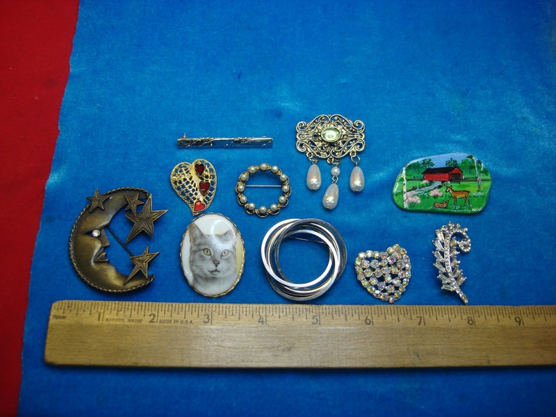 Vintage Costume Pin Lot of 10