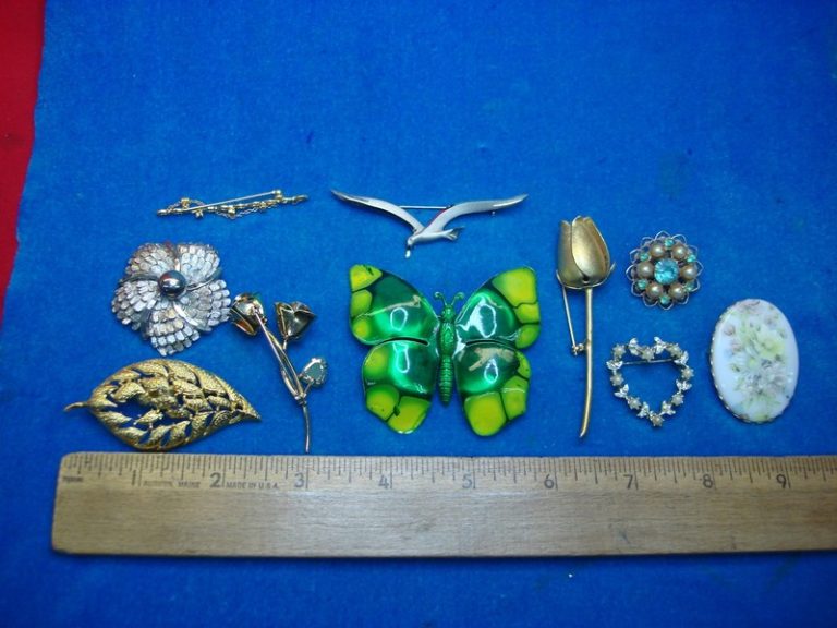 Vintage Estate Jewelry Lot of 10 Unique Costume Pins