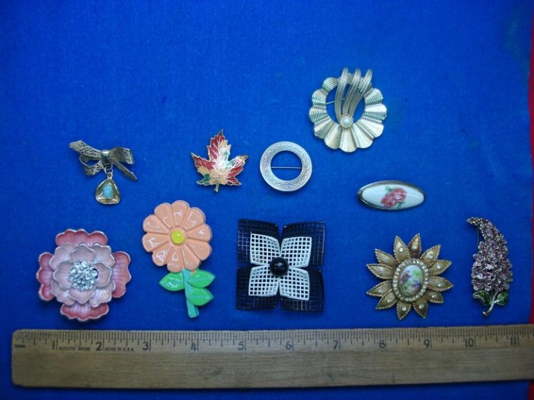 Vintage costume pins, estate find