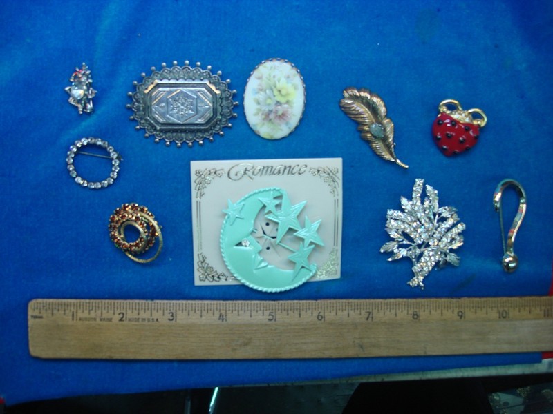 Vintage Costume Pin Lot of 10