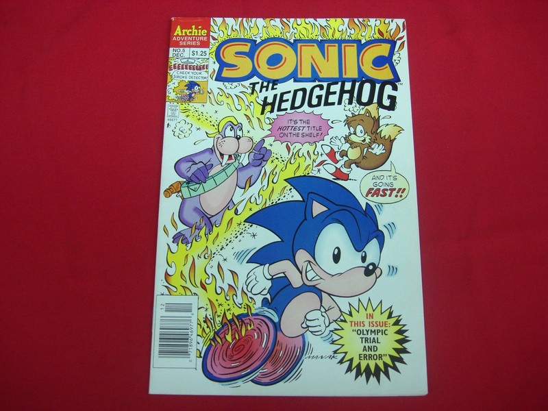 Sonic the Hedgehog #5 Olympic Trial and Error comic book, December 1993. Archie Adventure Series.