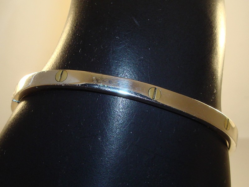 Vintage Mexican Sterling Silver Hinged Bangle Bracelet with Gold-Tone Accents