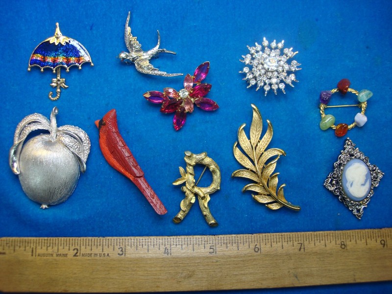 Vintage Costume Pin Lot of 10