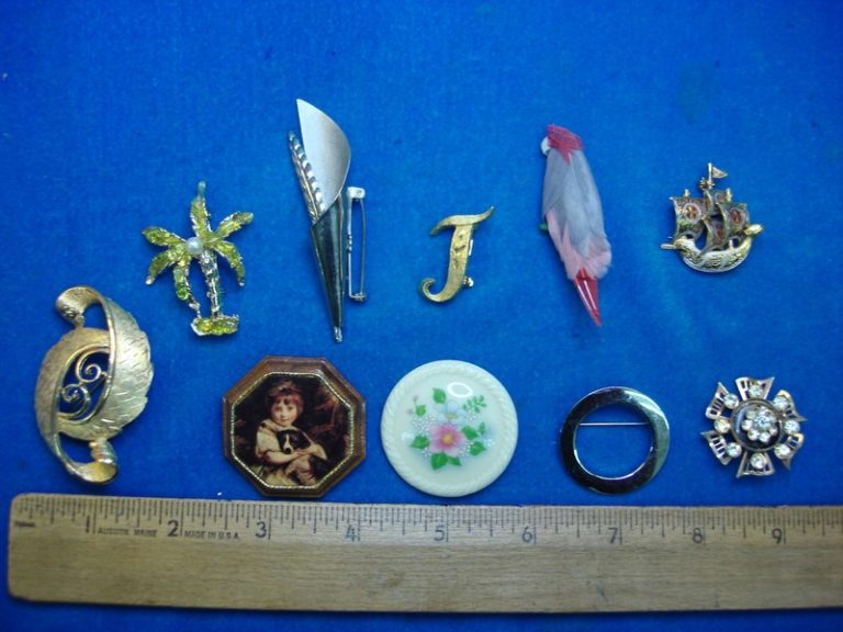 Vintage Costume Pin Set of 10