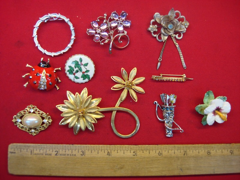 Vintage Costume Pin Lot of 10