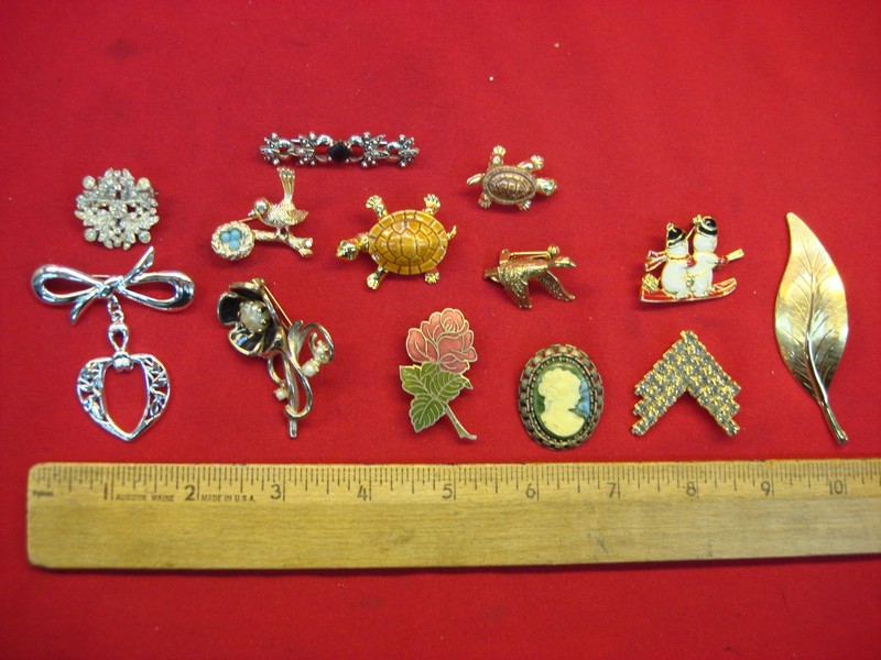 Vintage estate jewelry lot of unique pins
