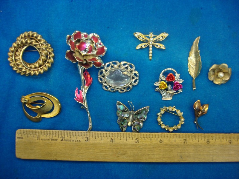 Vintage Costume Pin Lot of 10