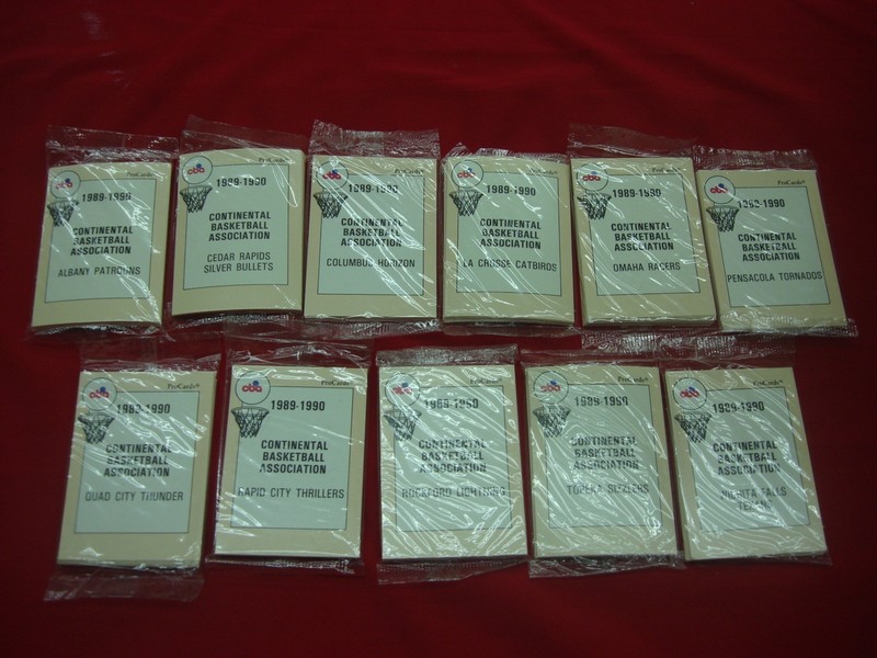 Factory Sealed 1989-90 CBA ProCards Complete Team Set Run (John Starks, Cedar Rapids Bullets)