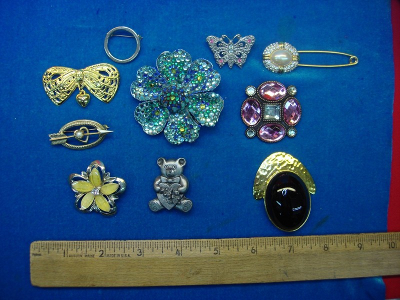 Vintage Costume Pin Lot of 10