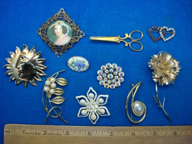 Collection of vintage costume pins