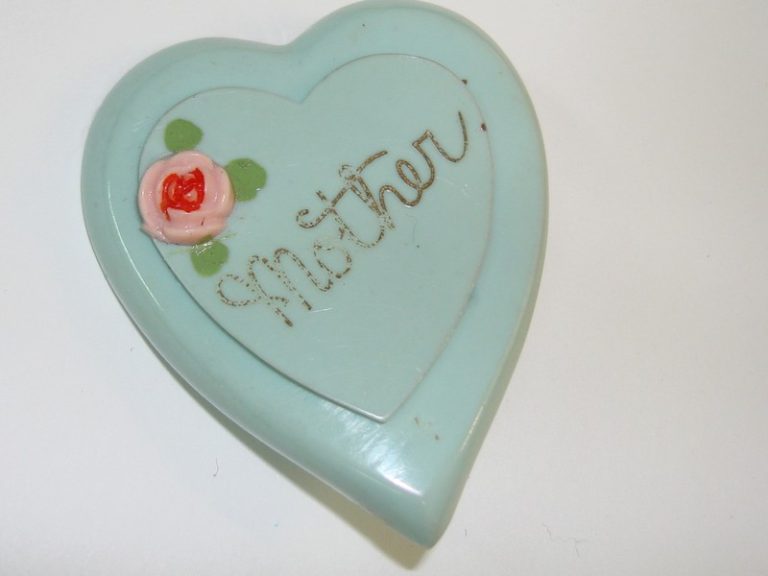 Vintage Bakelite Mother Heart Photo Pin