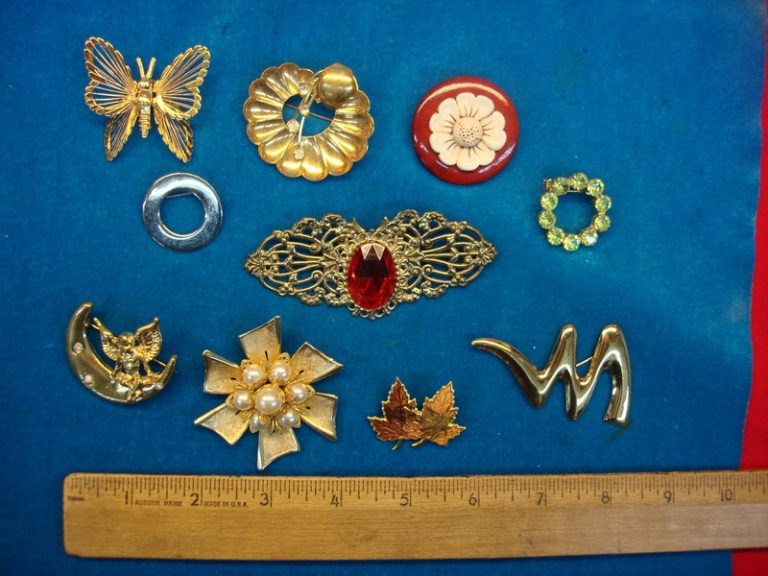 Vintage costume pin collection (10 piece lot)