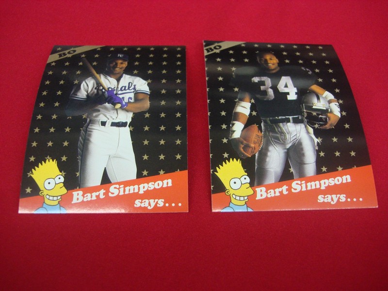 Bo Jackson / Bart Simpson 2-Card Set - Broder Cards