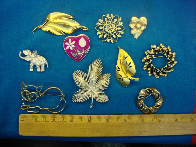Vintage costume pin collection (10 pc lot)