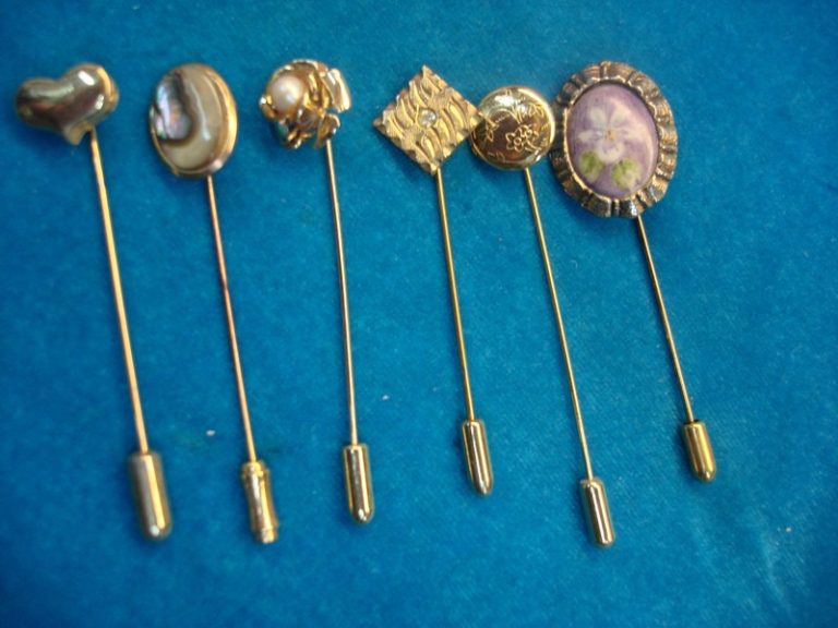 6 Vintage Stick Pins - Unique Estate Collection
