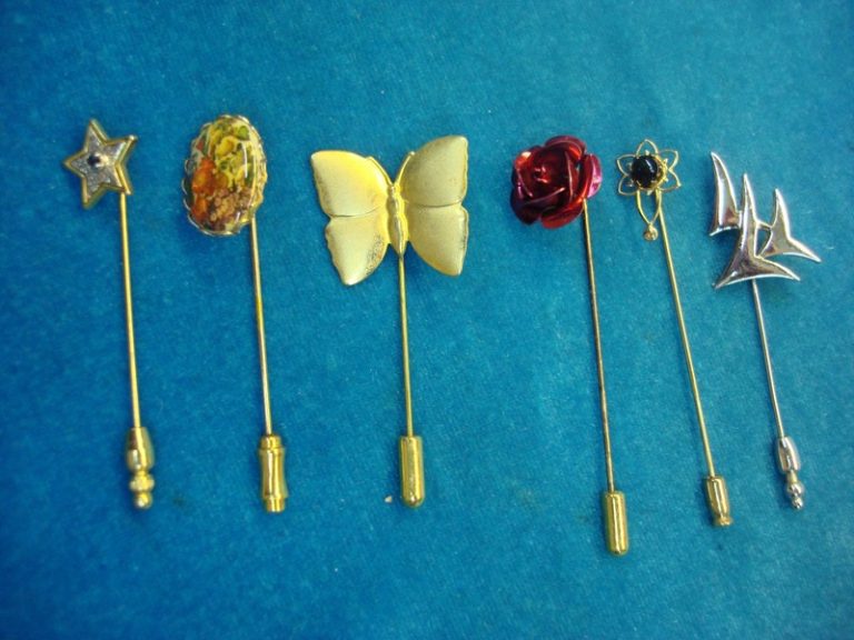 Collection of six vintage stick pins