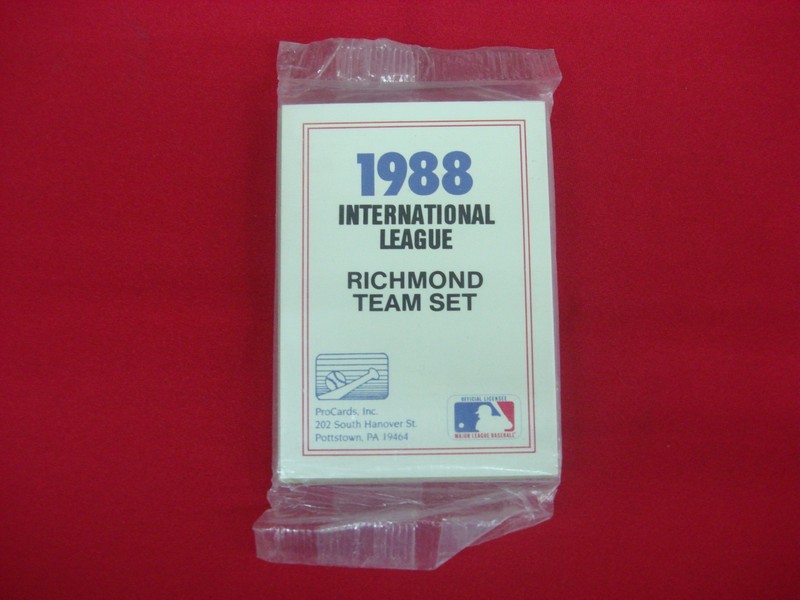 Factory sealed 1988 ProCards Minor League Baseball Team Set featuring the Richmond Braves.