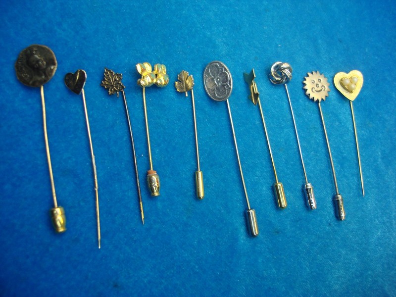 Collection of 10 vintage stick pins