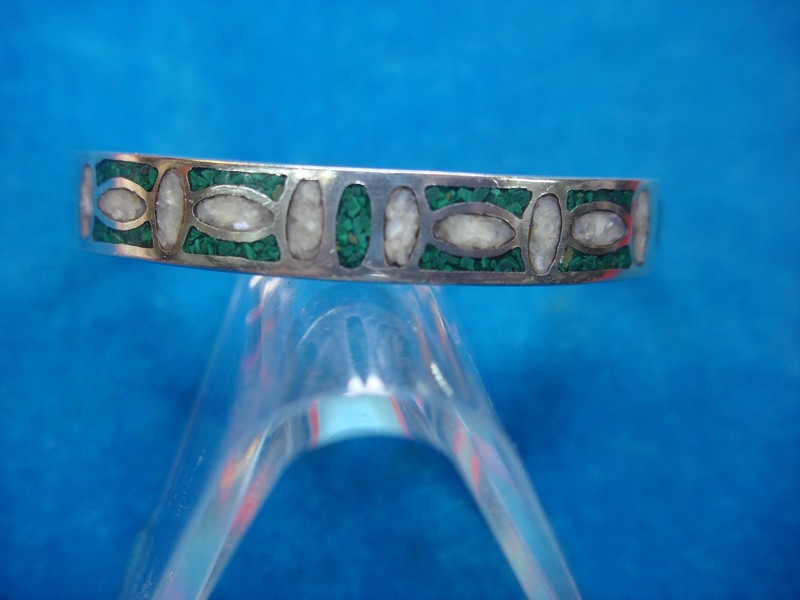 Sterling silver turquoise chip cuff bracelet