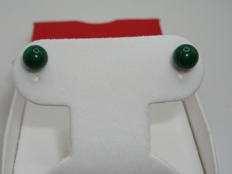 14K solid gold malachite stud earrings